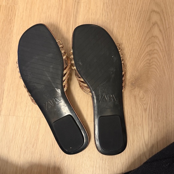 Zara Women's Metallic Rhinestone Sandals - Picture 5 of 5